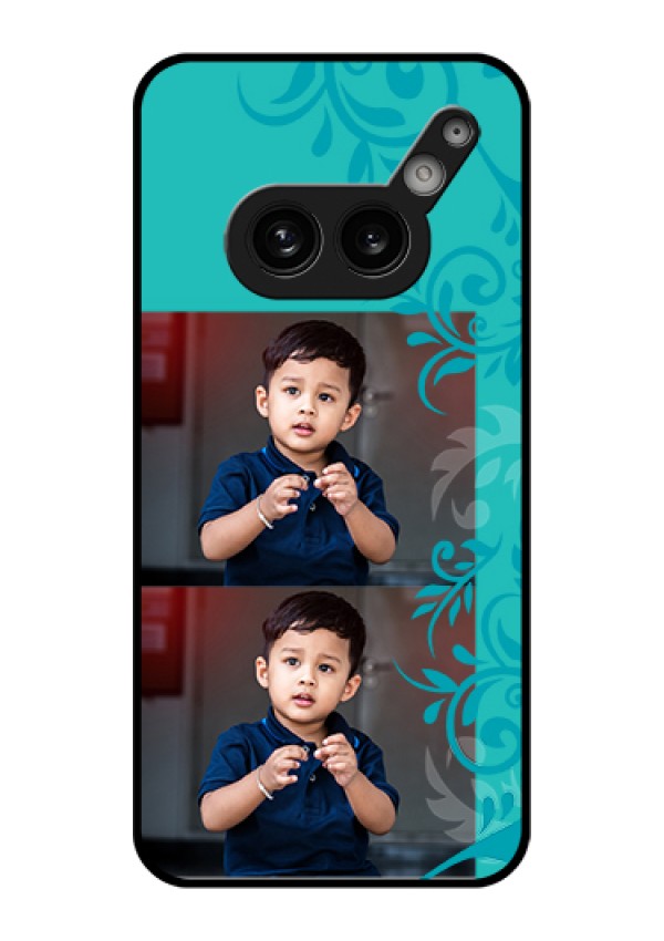 Nothing Phone 2A 5G Custom Glass Phone Case - With Photo And Green Floral Design