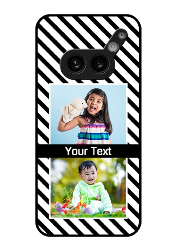 Nothing Phone 2A 5G Custom Glass Phone Case - Black And White Stripes Design