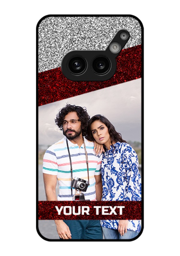 Nothing Phone 2A 5G Custom Glass Phone Case - Image Holder With Glitter Strip Design