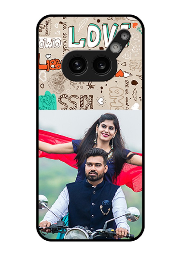 Nothing Phone 2A 5G Custom Glass Phone Case - Love Doodle Pattern