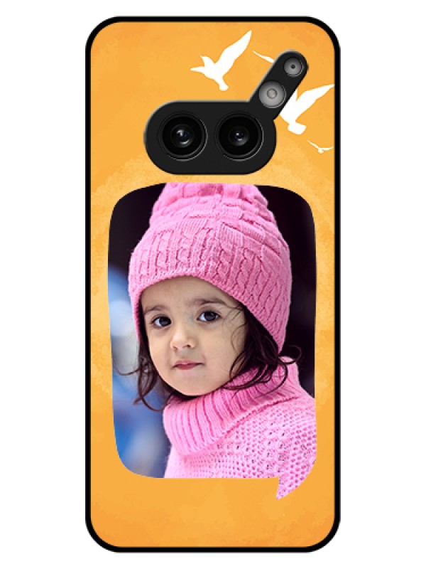 Custom Nothing Phone 2A 5G Custom Glass Phone Case - Water Color Design With Bird Icons