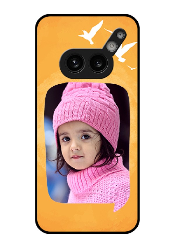 Nothing Phone 2A 5G Custom Glass Phone Case - Water Color Design With Bird Icons