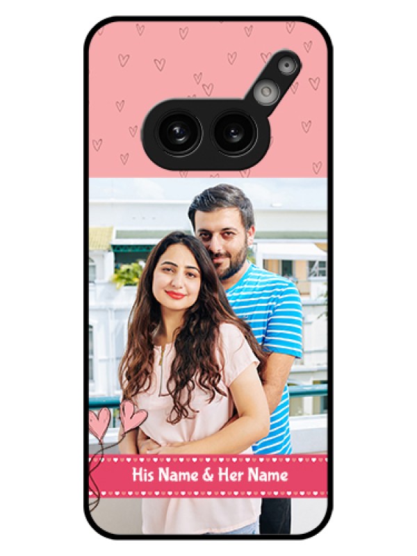 Custom Nothing Phone 2A 5G Custom Glass Phone Case - Love Design Peach Color