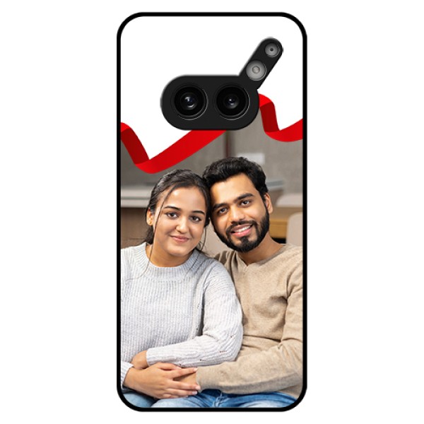 Nothing Phone 2A 5G Custom Glass Phone Case - Red Ribbon Frame Design
