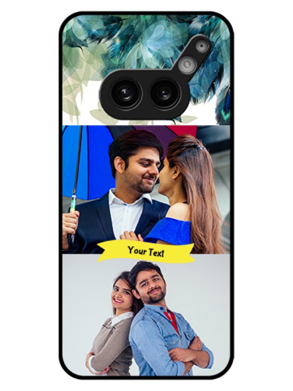 Custom Nothing Phone 2A 5G Custom Glass Phone Case - Image With Boho Peacock Feather Design