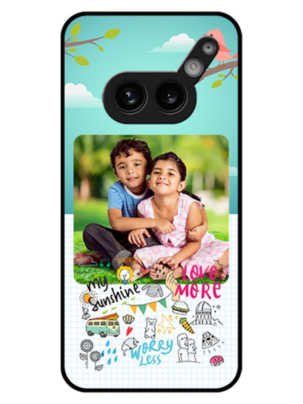 Custom Nothing Phone 2A 5G Custom Glass Phone Case - Doodle Love Design