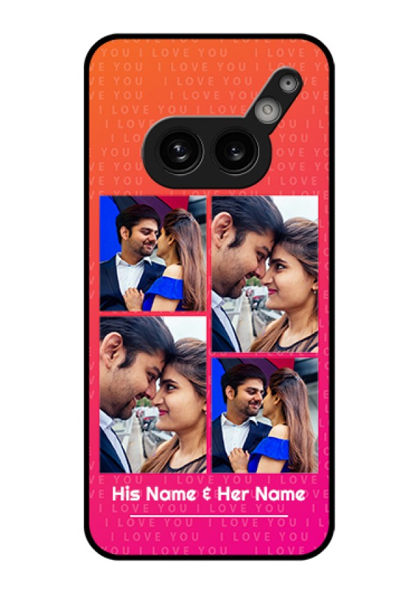 Nothing Phone 2A 5G Custom Glass Phone Case - I Love You Pink Design