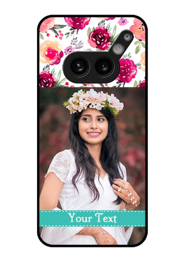 Nothing Phone 2A 5G Custom Glass Phone Case - Water Colors Floral Design