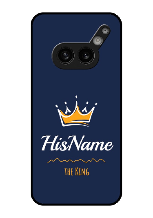 Nothing Phone 2A 5G Custom Glass Phone Case - King With Name Design