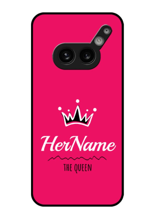 Nothing Phone 2A 5G Custom Glass Phone Case - Queen With Name Design