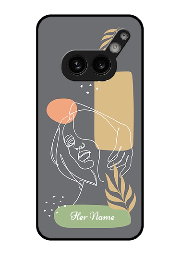 Nothing Phone 2A 5G Custom Glass Phone Case - Gazing Woman Line Art Design