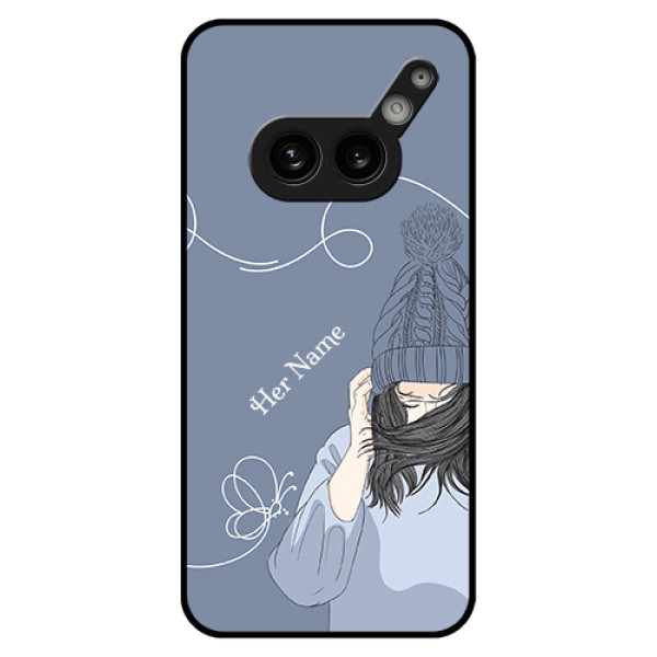 Nothing Phone 2A 5G Custom Glass Phone Case - Girl In Winter Outfit Design Nothing Phone 2A 5G Custom Glass Phone Case - Girl In Winter Outfit Design