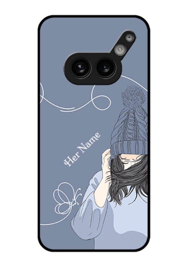 Nothing Phone 2A 5G Custom Glass Phone Case - Girl In Winter Outfit Design