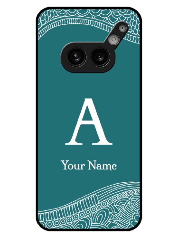Custom Nothing Phone 2A 5G Custom Glass Phone Case - Line Art Pattern With Custom Name Design