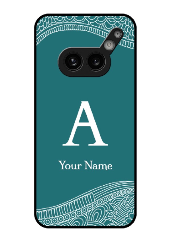 Nothing Phone 2A 5G Custom Glass Phone Case - Line Art Pattern With Custom Name Design
