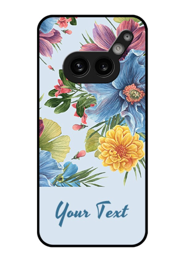 Nothing Phone 2A 5G Custom Glass Phone Case - Stunning Watercolored Flowers Painting Design