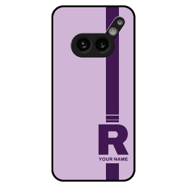 Nothing Phone 2A 5G Custom Glass Phone Case - Simple Dual Tone Stripe With Name Design Nothing Phone 2A 5G Custom Glass Phone Case - Simple Dual Tone Stripe With Name Design