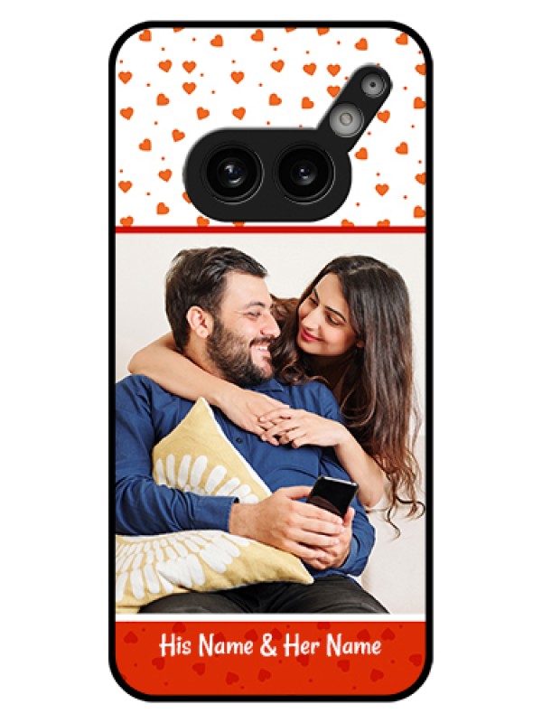 Custom Nothing Phone 2A Plus Custom Glass Phone Case - Orange Love Symbol Design