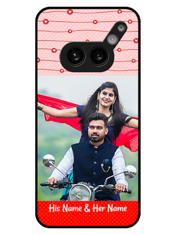 Custom Nothing Phone 2A Plus Custom Glass Phone Case - Red Pattern Case Design