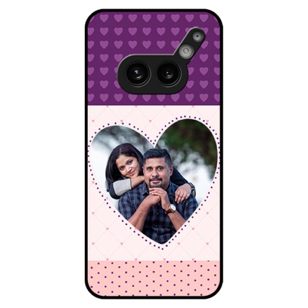 Nothing Phone 2A Plus Custom Glass Phone Case - Violet Love Dots Design