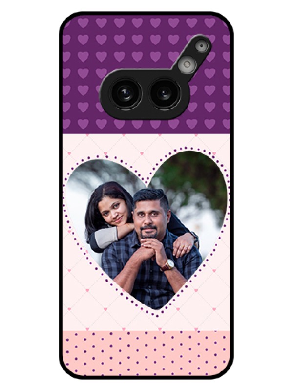 Custom Nothing Phone 2A Plus Custom Glass Phone Case - Violet Love Dots Design
