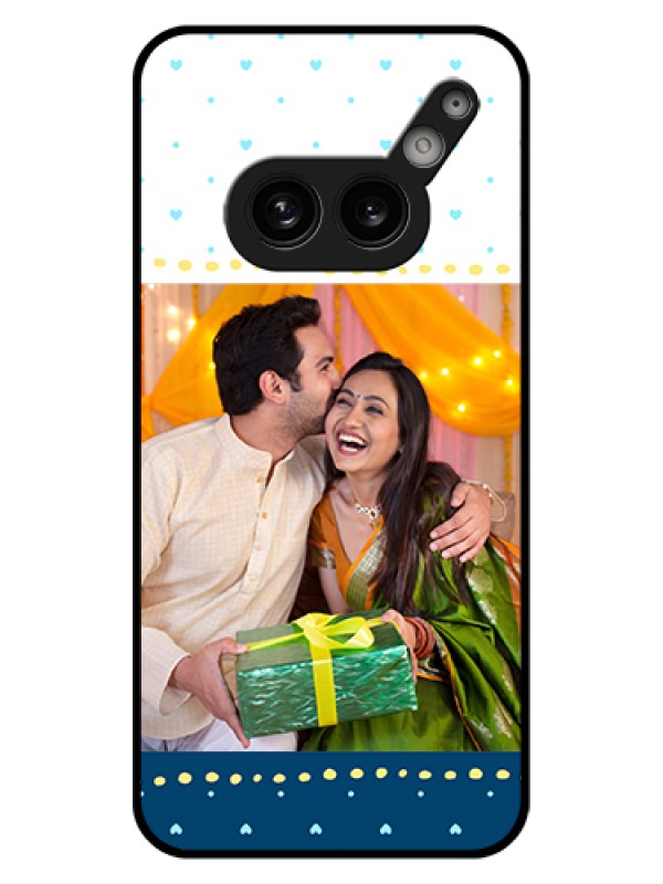 Custom Nothing Phone 2A Plus Custom Glass Phone Case - White And Blue Abstract Design