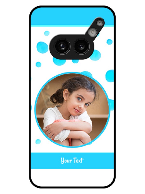 Custom Nothing Phone 2A Plus Custom Glass Phone Case - Blue Bubbles Pattern Design