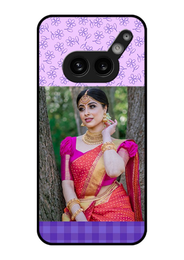 Nothing Phone 2A Plus Custom Glass Phone Case - Purple Floral Design