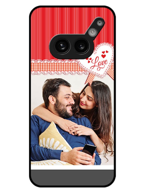 Custom Nothing Phone 2A Plus Custom Glass Phone Case - Red Love Pattern Design