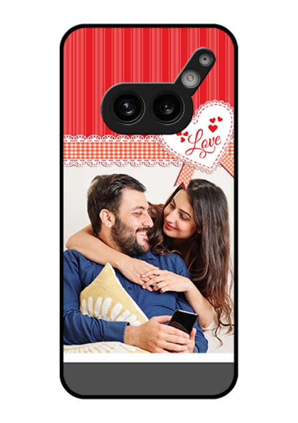 Nothing Phone 2A Plus Custom Glass Phone Case - Red Love Pattern Design