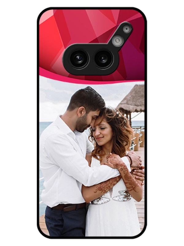 Custom Nothing Phone 2A Plus Custom Glass Phone Case - Red Abstract Design