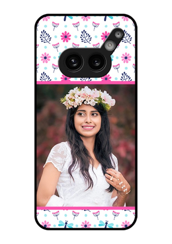 Nothing Phone 2A Plus Custom Glass Phone Case - Colorful Flower Design