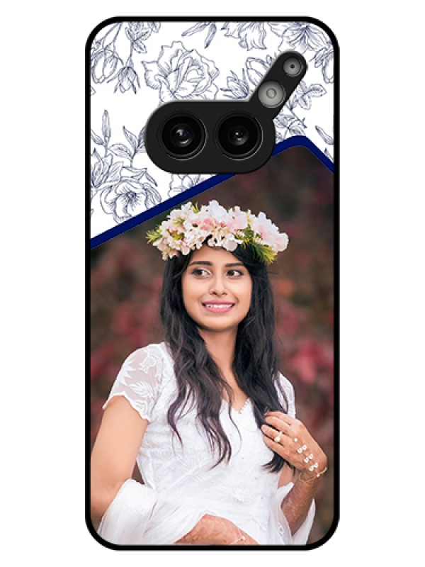 Custom Nothing Phone 2A Plus Custom Glass Phone Case - Classy Floral Design