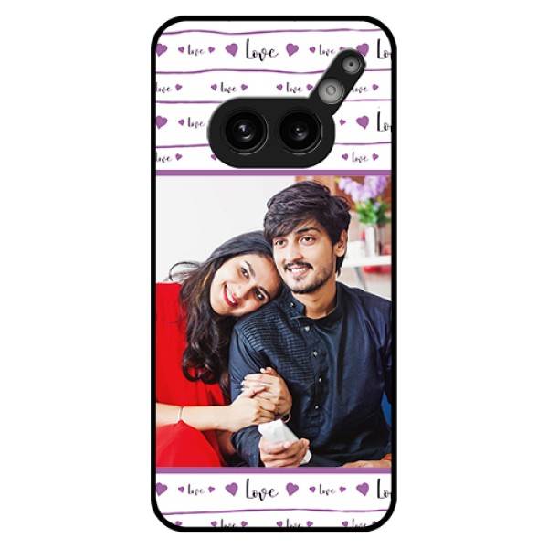 Nothing Phone 2A Plus Custom Glass Phone Case - Couples Heart Design