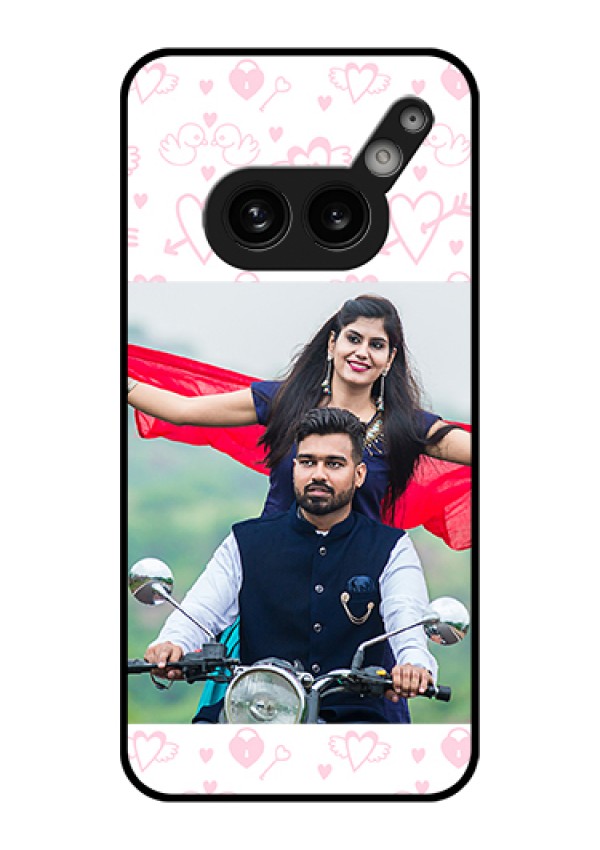 Nothing Phone 2A Plus Custom Glass Phone Case - Pink Flying Heart Design