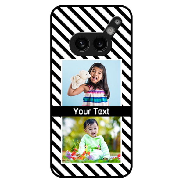 Nothing Phone 2A Plus Custom Glass Phone Case - Black And White Stripes Design Nothing Phone 2A Plus Custom Glass Phone Case - Black And White Stripes Design