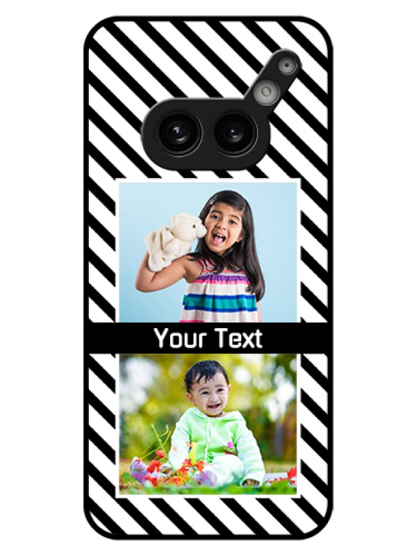 Custom Nothing Phone 2A Plus Custom Glass Phone Case - Black And White Stripes Design