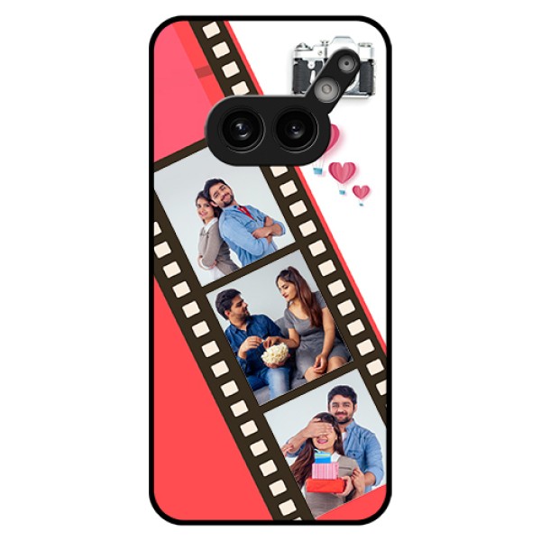 Nothing Phone 2A Plus Custom Glass Phone Case - 3 Image Holder With Film Reel Nothing Phone 2A Plus Custom Glass Phone Case - 3 Image Holder With Film Reel