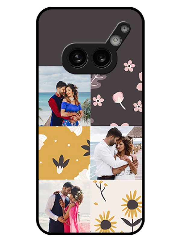 Custom Nothing Phone 2A Plus Custom Glass Phone Case - 3 Images With Floral Design