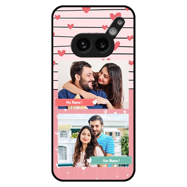 Nothing Phone 2A Plus Custom Glass Phone Case - Photo With Heart Design Nothing Phone 2A Plus Custom Glass Phone Case - Photo With Heart Design