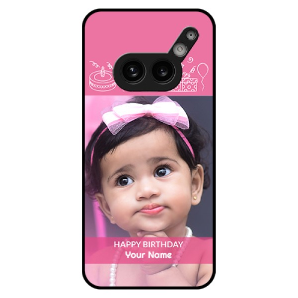 Nothing Phone 2A Plus Custom Glass Phone Case - With Birthday Line Art Design