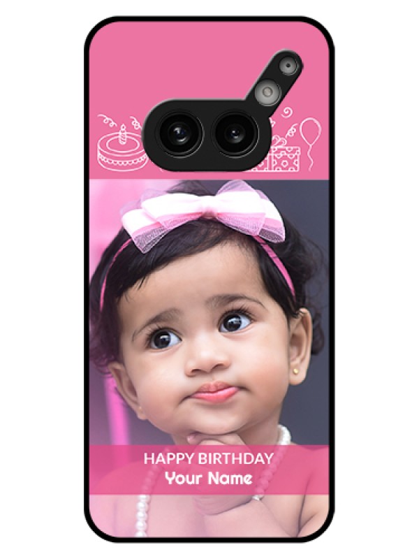 Custom Nothing Phone 2A Plus Custom Glass Phone Case - With Birthday Line Art Design