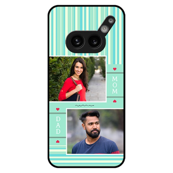 Nothing Phone 2A Plus Custom Glass Phone Case - Mom & Dad Pic Design