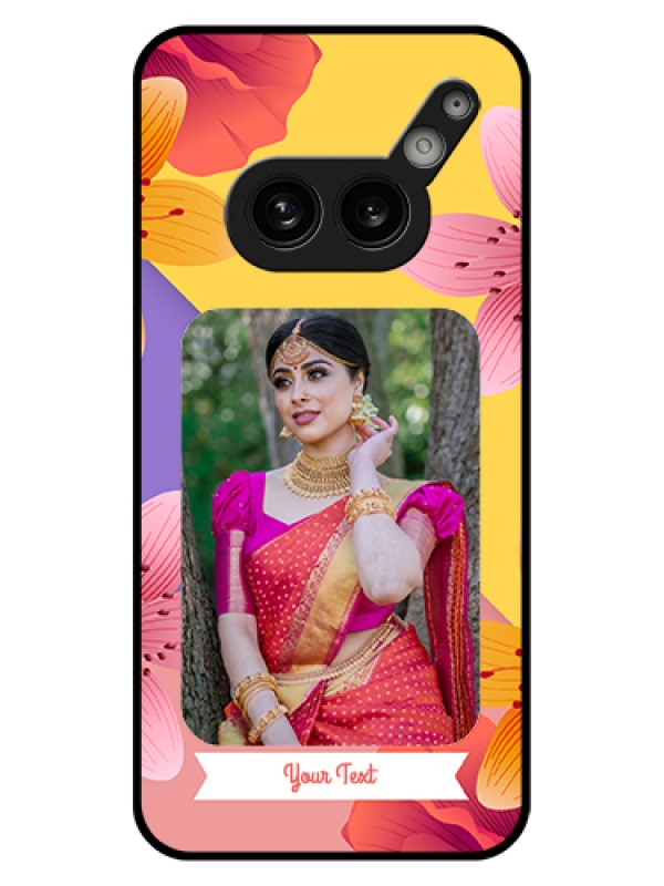 Custom Nothing Phone 2A Plus Custom Glass Phone Case - 3 Image With Vintage Floral Design