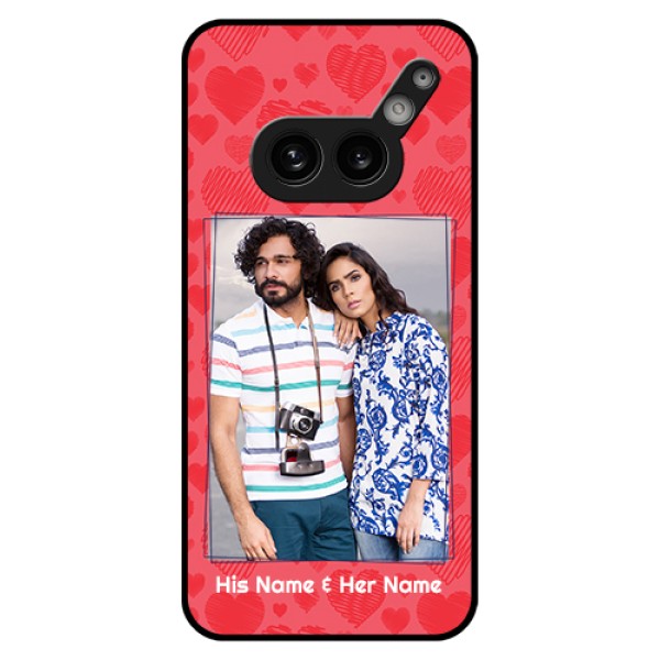 Nothing Phone 2A Plus Custom Glass Phone Case - With Red Heart Symbols Design Nothing Phone 2A Plus Custom Glass Phone Case - With Red Heart Symbols Design
