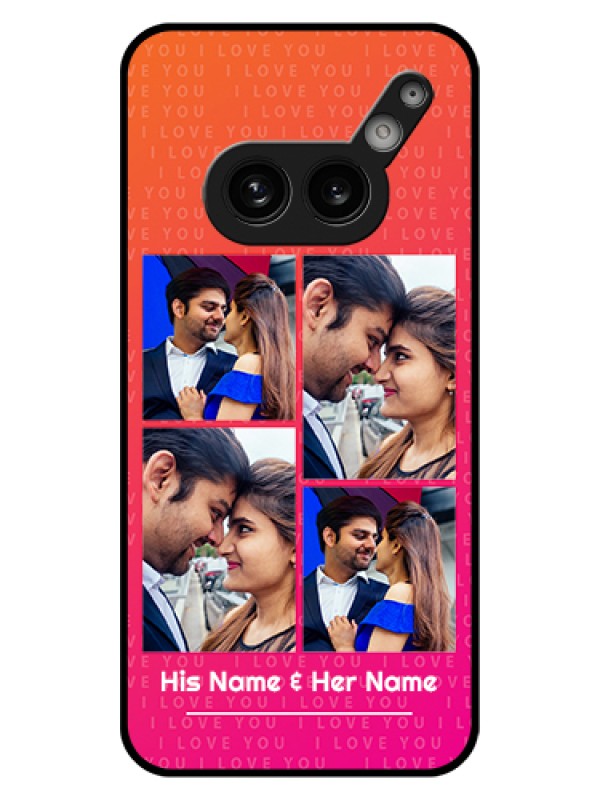 Custom Nothing Phone 2A Plus Custom Glass Phone Case - I Love You Pink Design