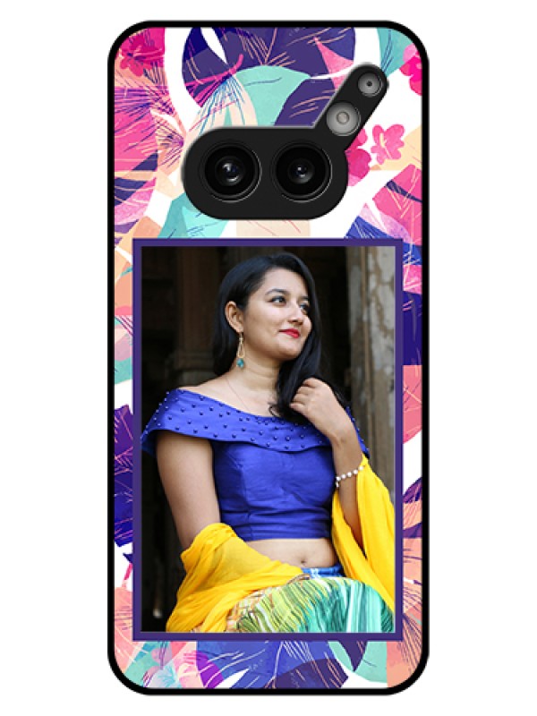 Custom Nothing Phone 2A Plus Custom Glass Phone Case - Abstract Floral Design