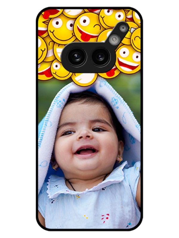 Custom Nothing Phone 2A Plus Custom Glass Phone Case - With Smiley Emoji Design