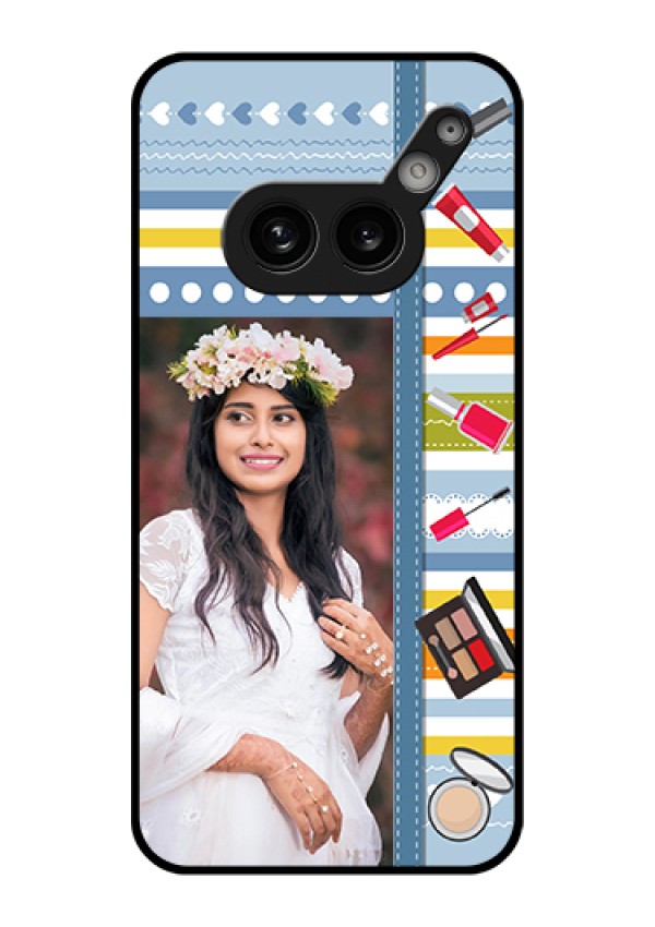 Nothing Phone 2A Plus Custom Glass Phone Case - Makeup Icons Design