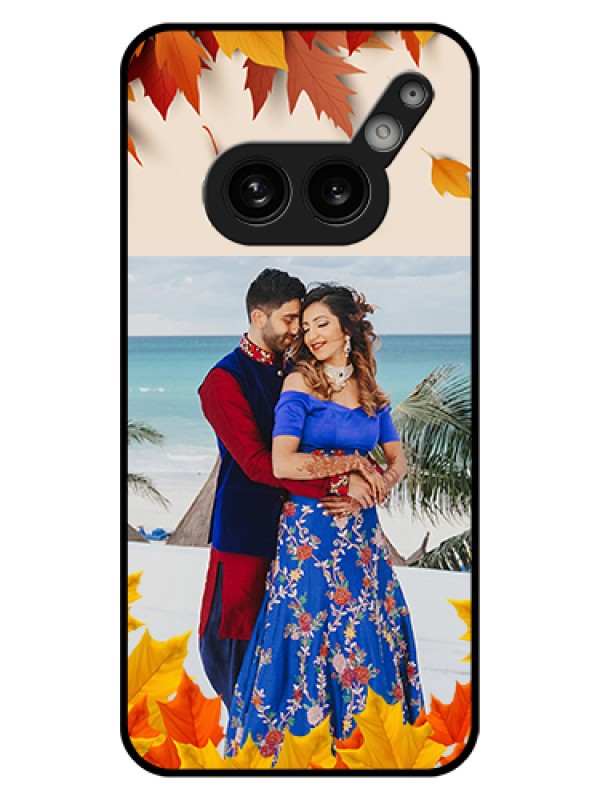 Custom Nothing Phone 2A Plus Custom Glass Phone Case - Autumn Maple Leaves Design